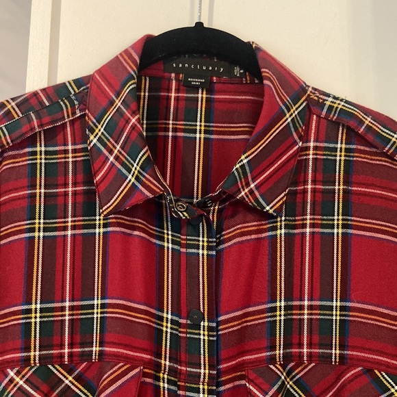 Sanctuary boyfriend shirt in red plaid - Picture 4 of 11